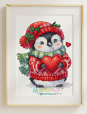 Les Petites croix de lucie Love Penguin cross stitch pattern