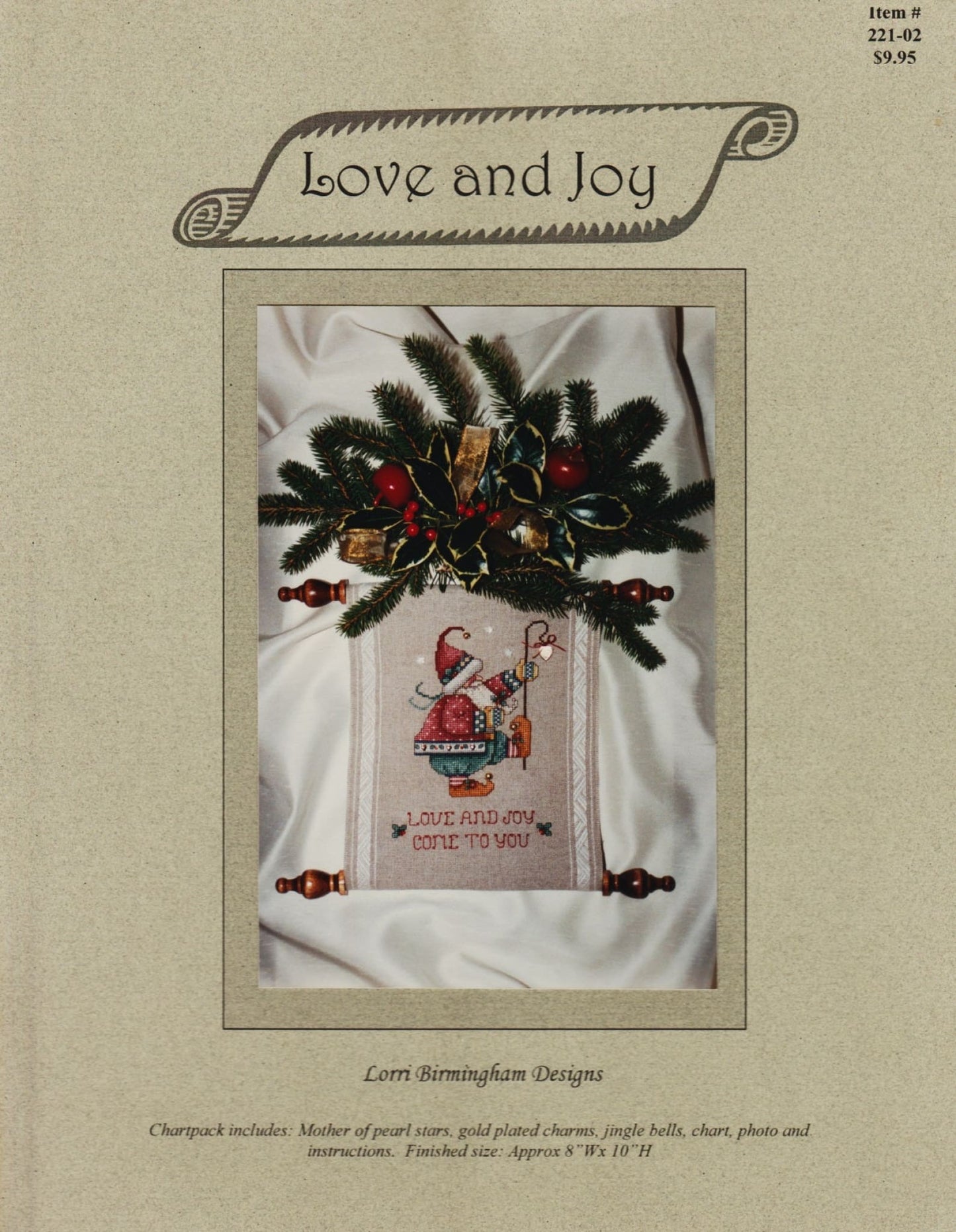 Lorri Birmingham Love and Joy 221-02 christmas banner cross stitch pattern
