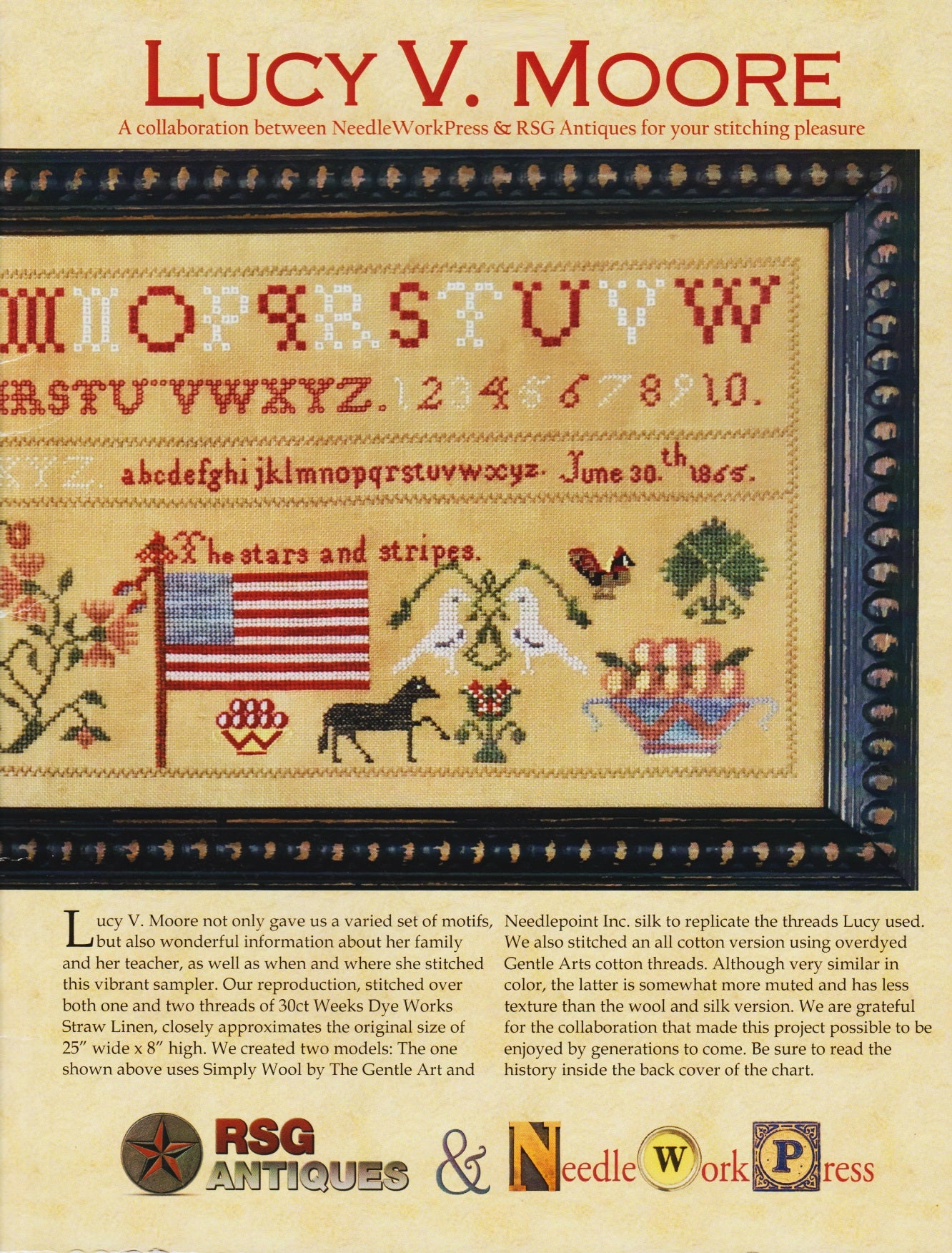 NeedleWorkPress Lucy V. Moore cross stitch pattern