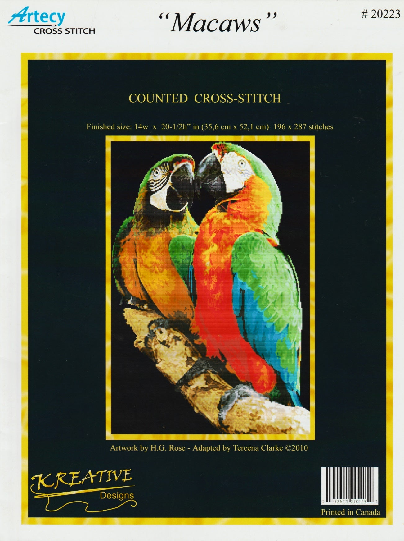 Kustom Krafts Macaws 20223 cross stitch pattern