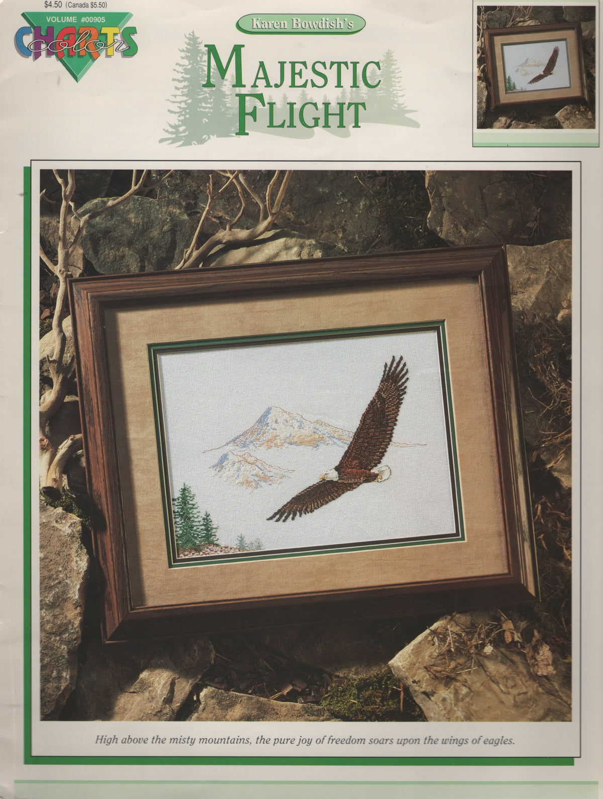 Color Charts Majestic Flight 00905 Eagle cross stitch pattern