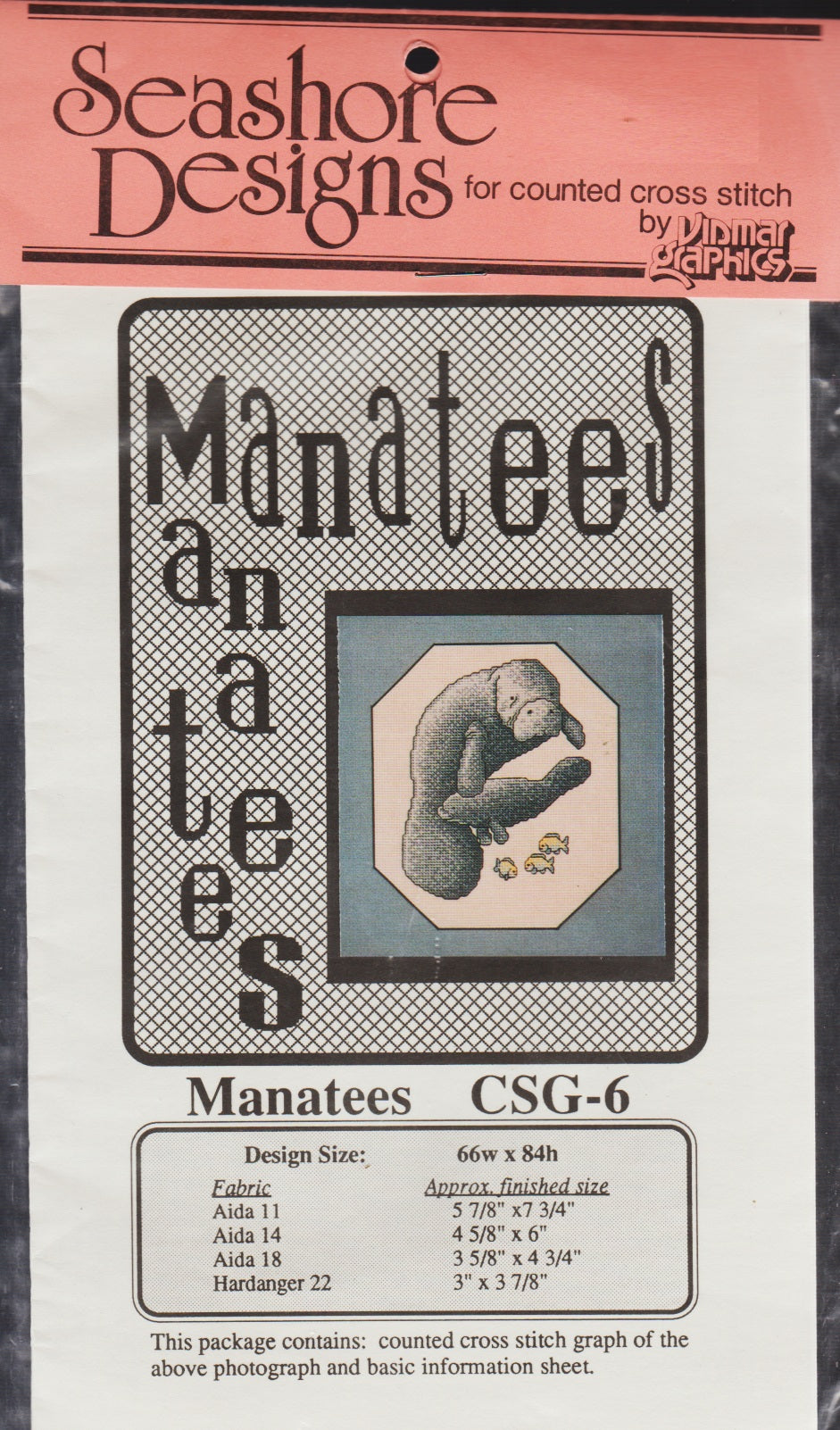 Seashore Designs Manatees CSG-6 cross stitch pattern