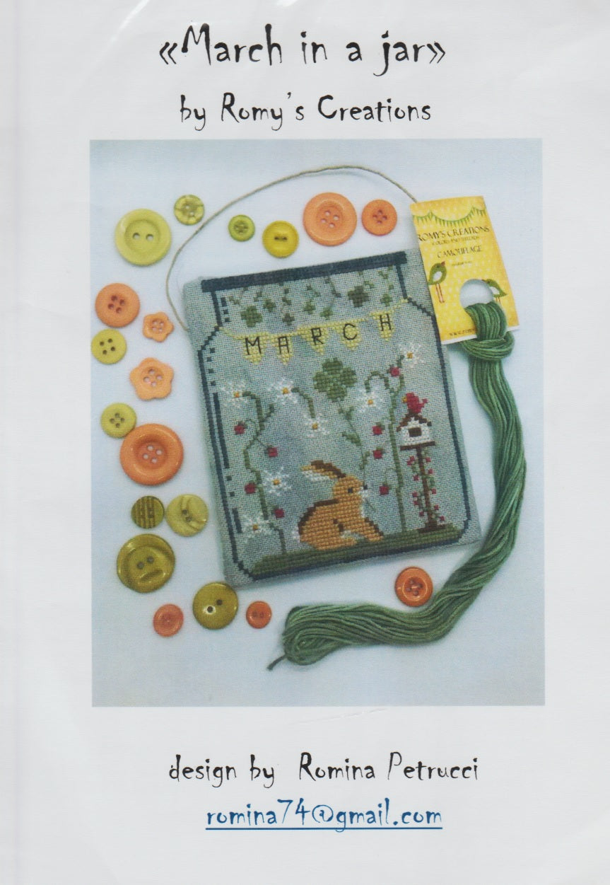 Romy's Creations March In A Jar cross stitch pattern