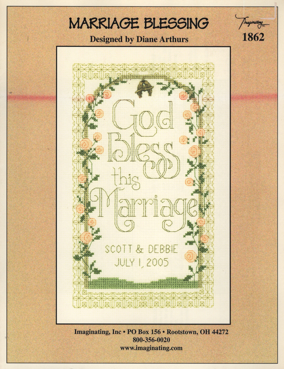 Imaginating Marriage Blessing 1862 cross stitch pattern