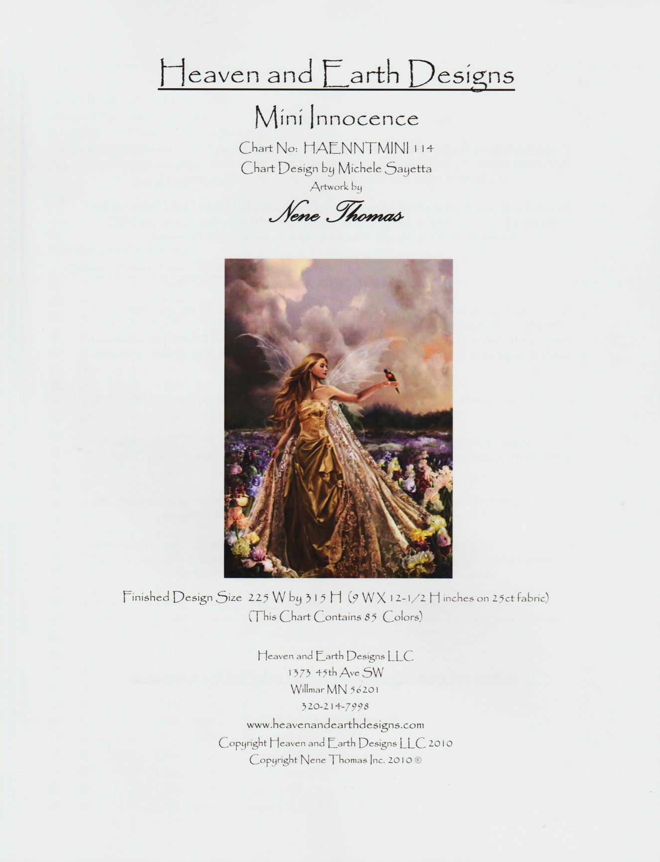 Heaven and Earth Designs Mini Innocence HAENNTMINI114 cross stitch pattern