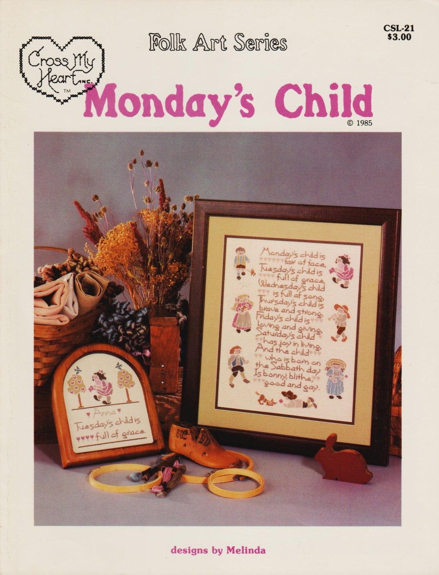 Cross My Heart Monday's Child CSL-21 cross stitch pattern