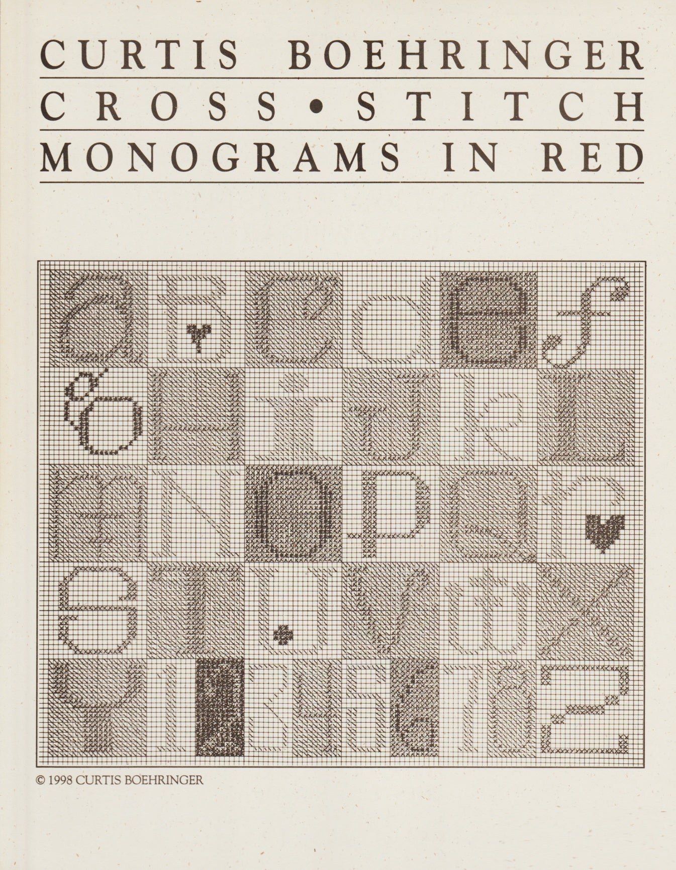 Curtis Boehringer Monograms in Red cross stitch pattern