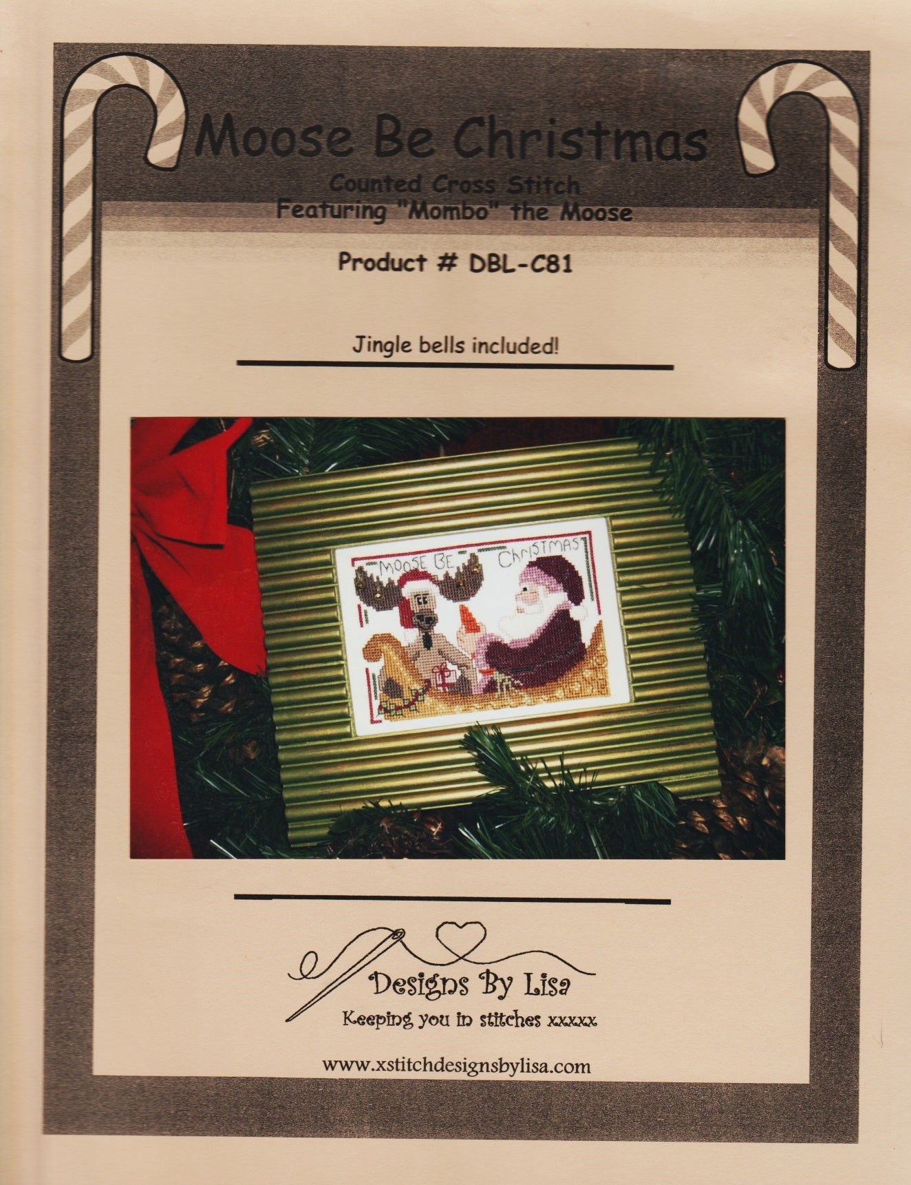 Designs By Lisa Moose Be Christmas DBL-C81 cross stitch pattern