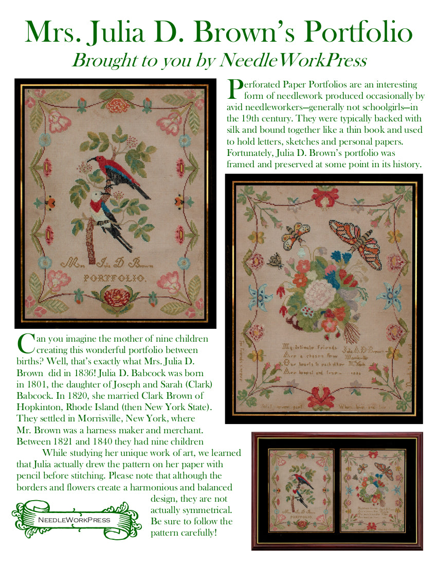 NeedleWorkPress Mrs. Julia D. Brown's Portfolio cross stitch pattern