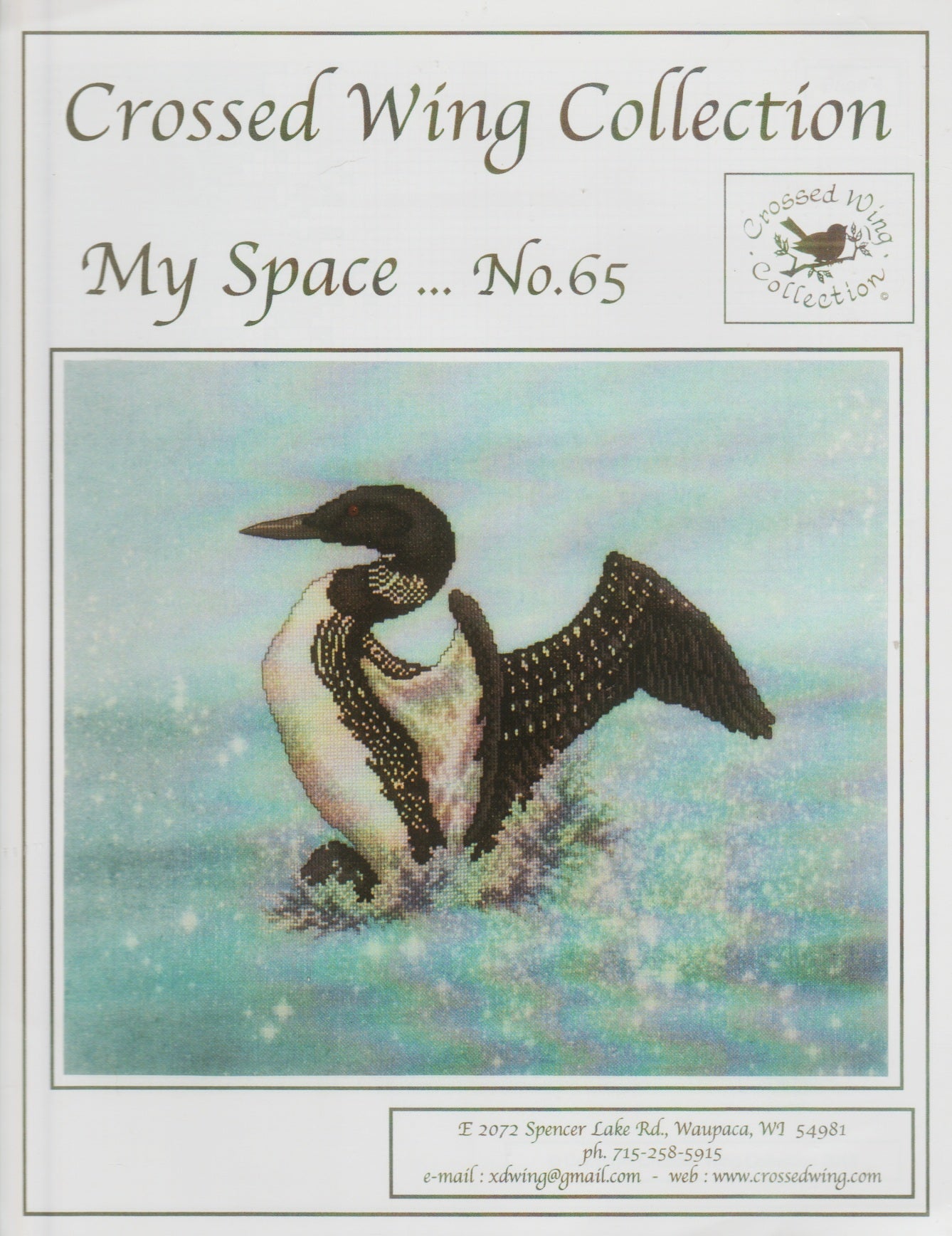 Crossed Wing Collection My Space 65 loon cross stitch pattern
