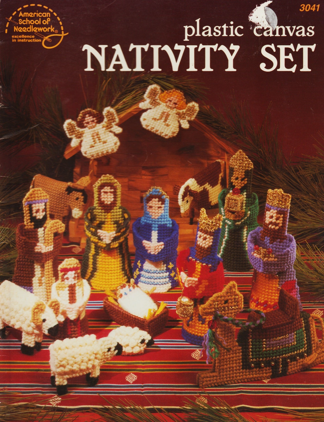 American School of Needlework Nativity Set 3041 Religious Christmas Jesus Manger cross stitch pattern
