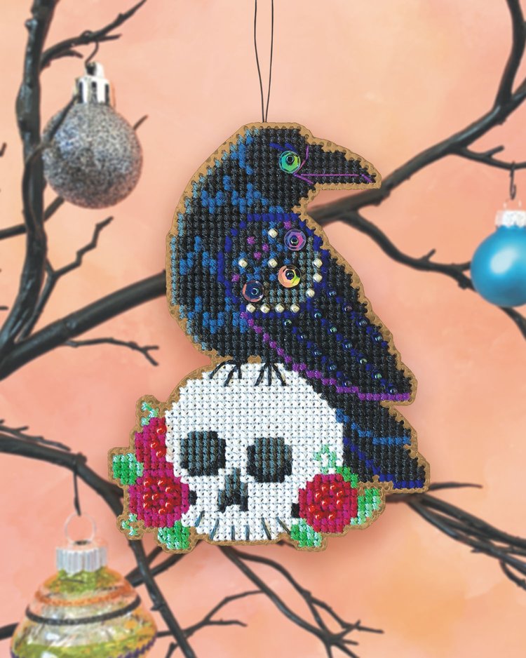 Satsuma Street Nevermore halloween ornament cross stitch pattern