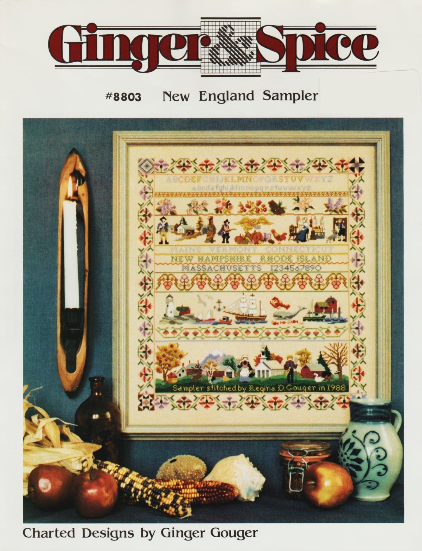 Ginger & Spice New England Sampler 8803 cross stitch pattern