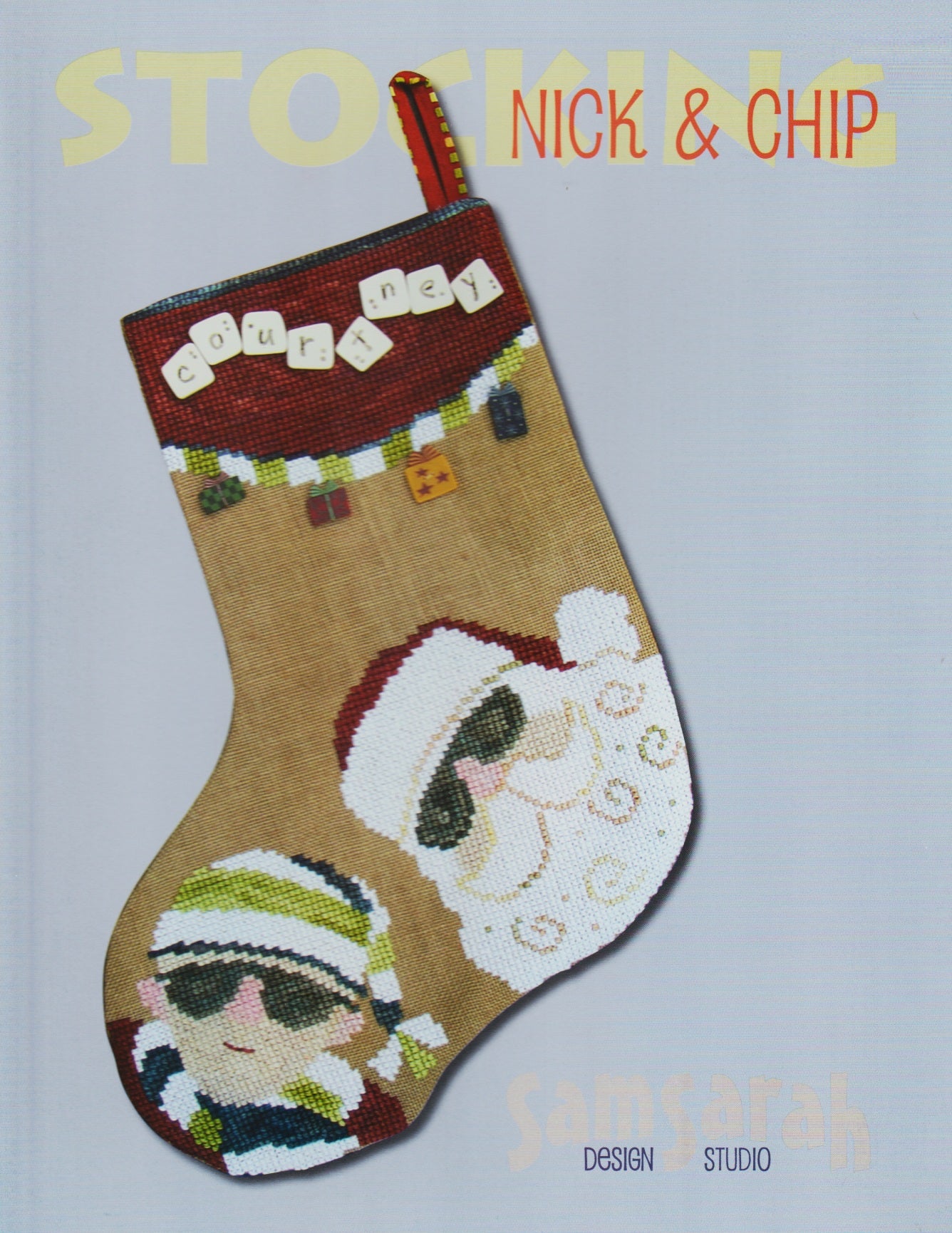 Sam Sarah Nick & Chip christmas santa cross stitch pattern