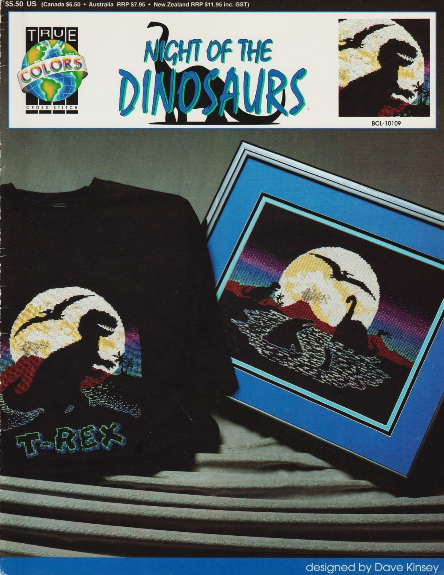 True Colors Night of the Dinosaurs BCL-10109 cross stitch pattern