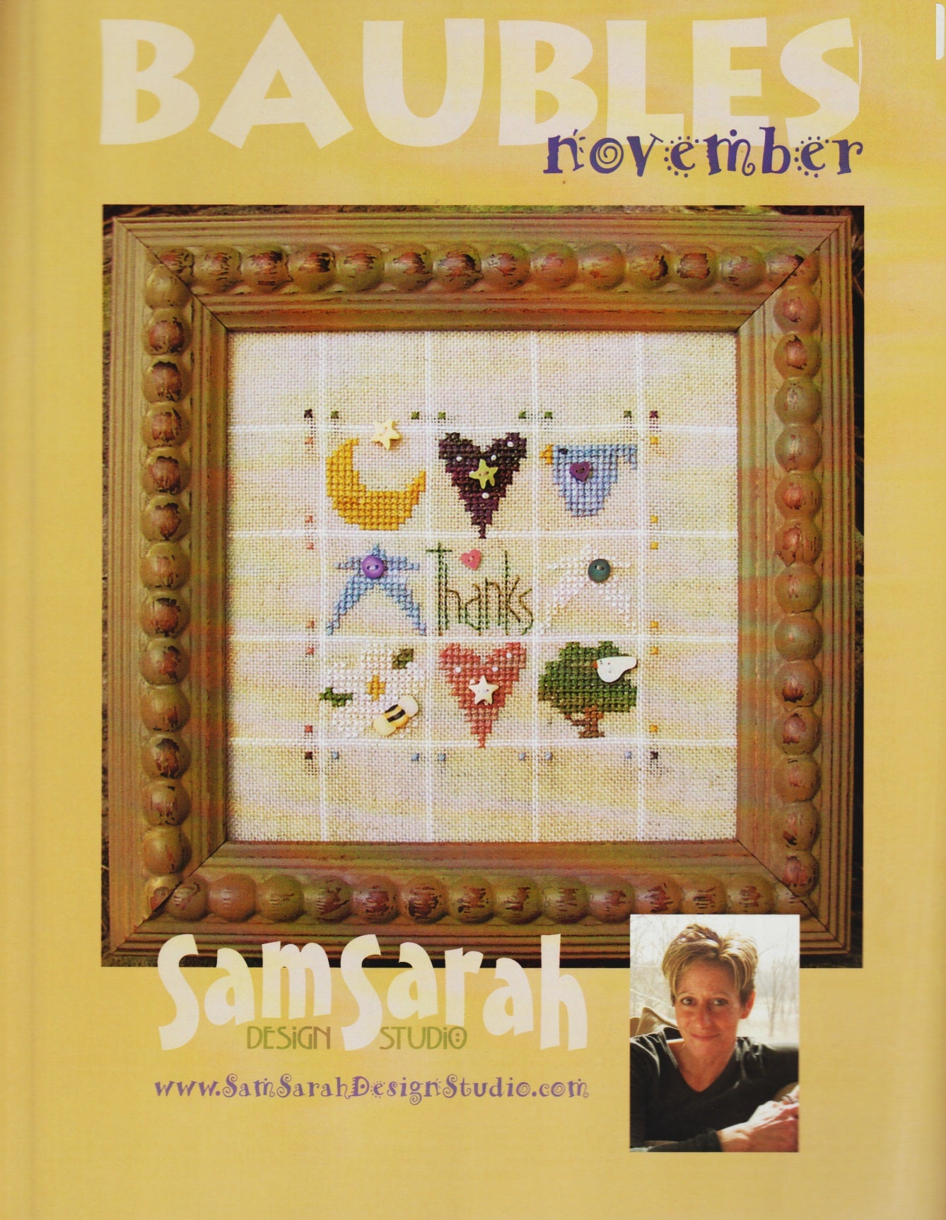 Sam Sarah November Baubles cross stitch pattern