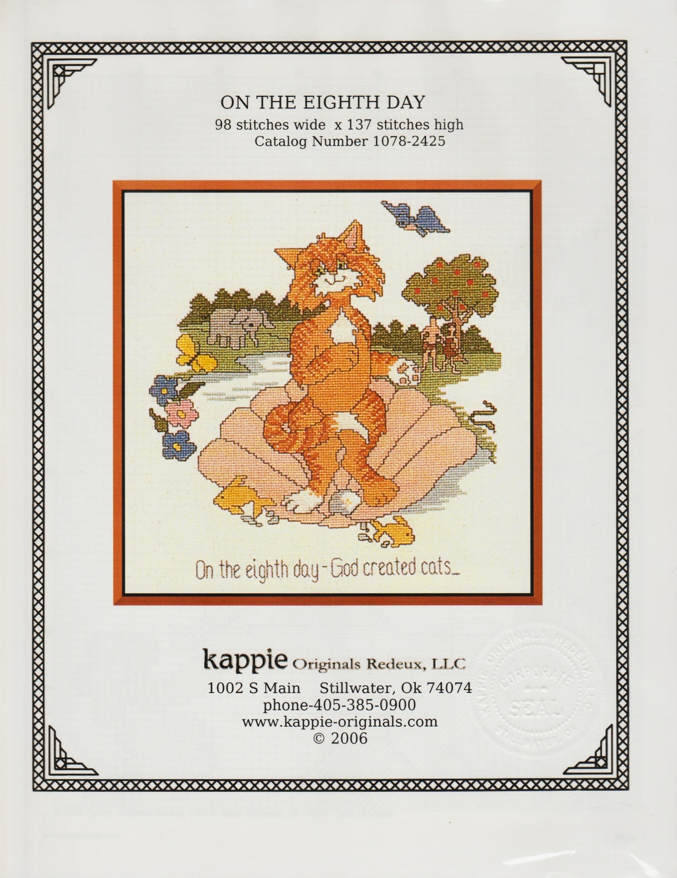 Kappie Originals On The Eighth Day 1078-2425 cross stitch pattern