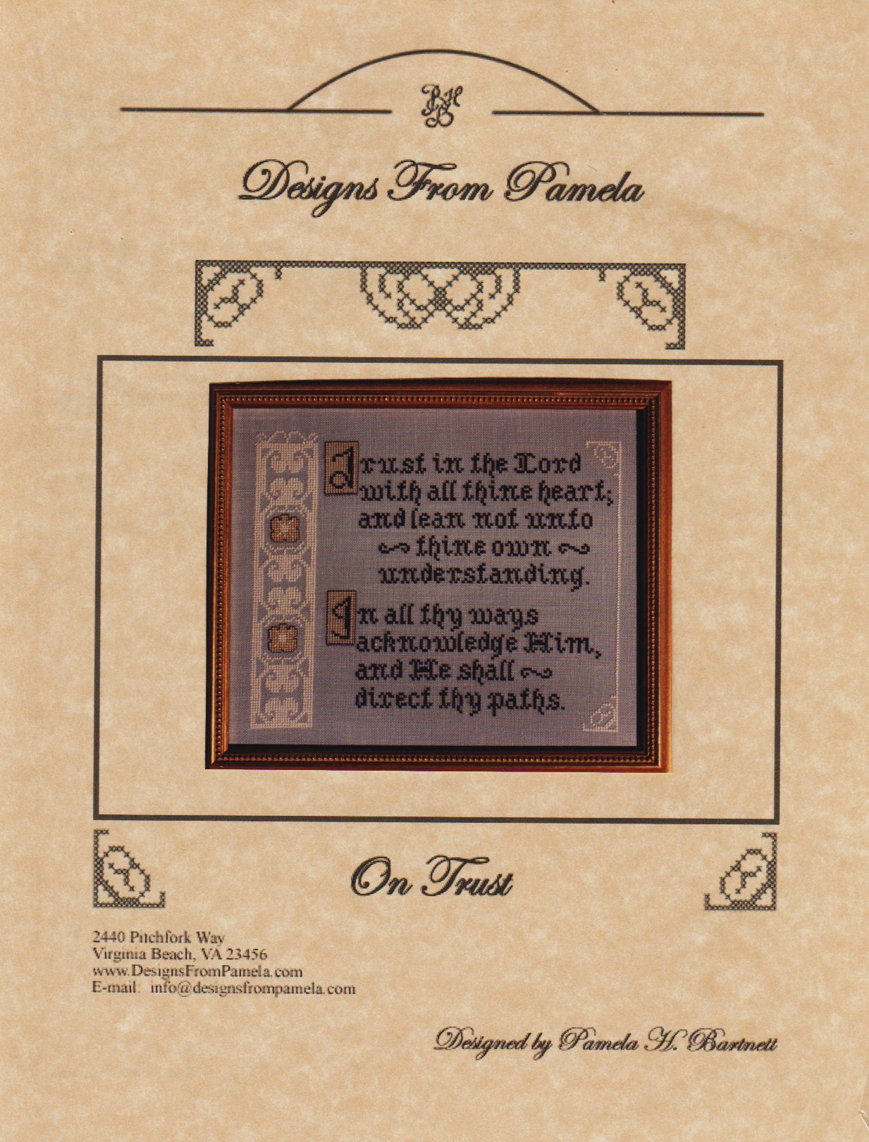 Designs From Pamela On Trust cross stitch pattern