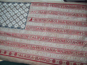 ByGone Stitches One Nation patriotic flag cross stitch pattern