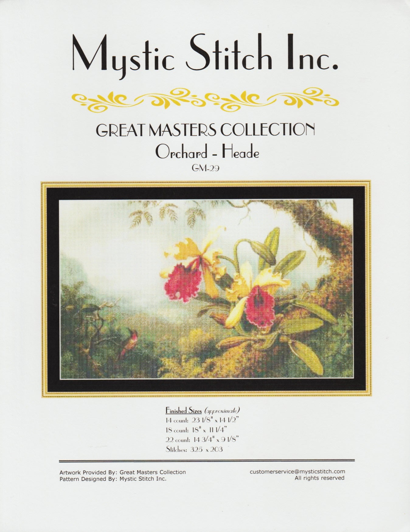 Mystic Stitch Orchard - Heade MS-29 cross stitch pattern