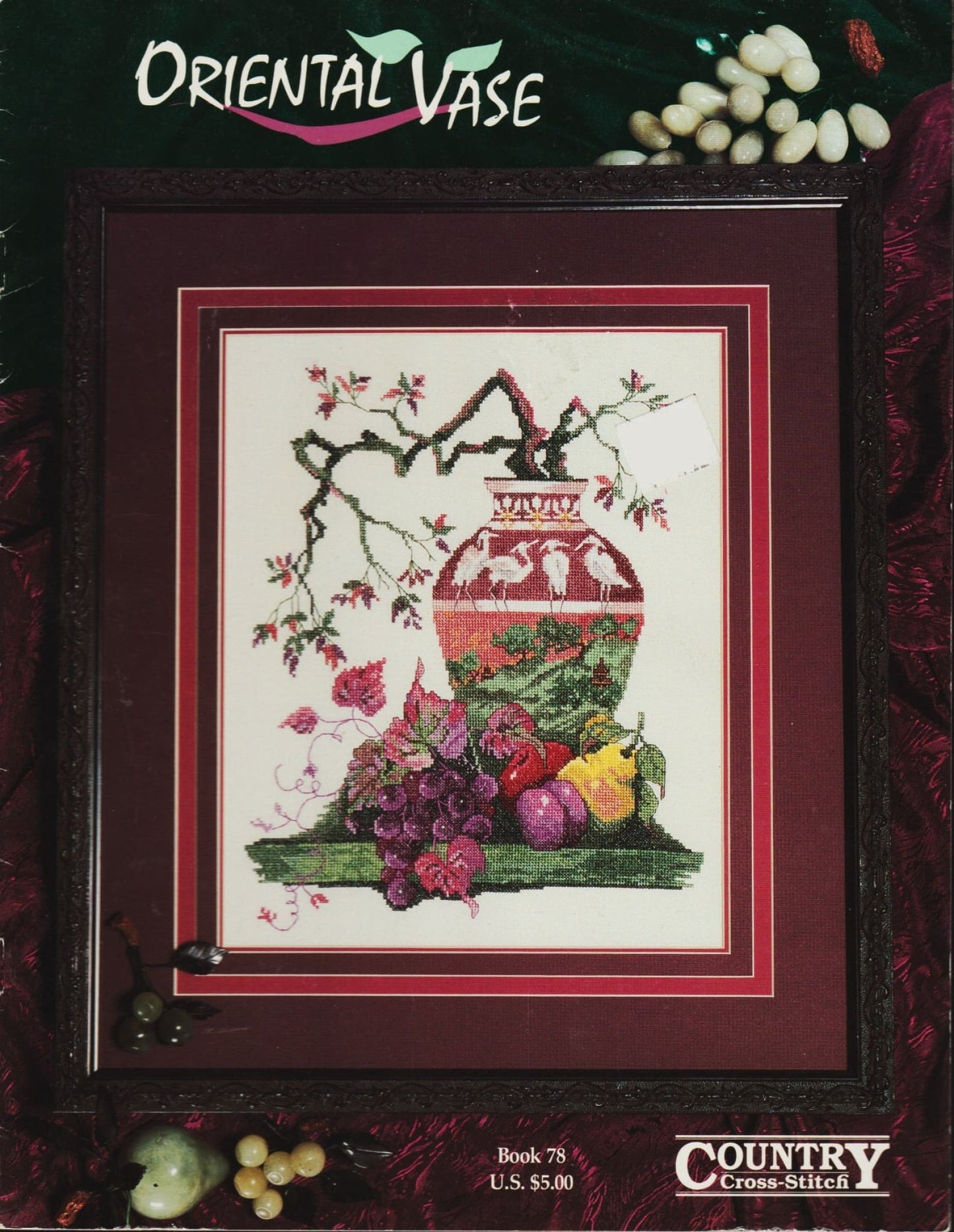 Cross-Stitch Oriental Vase 78 cross stitch pattern