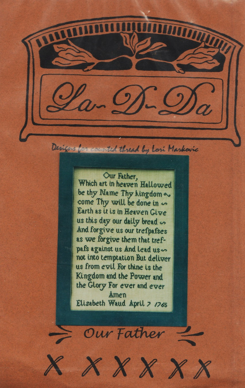 La-D-Da Our Father religious cross stitch pattern