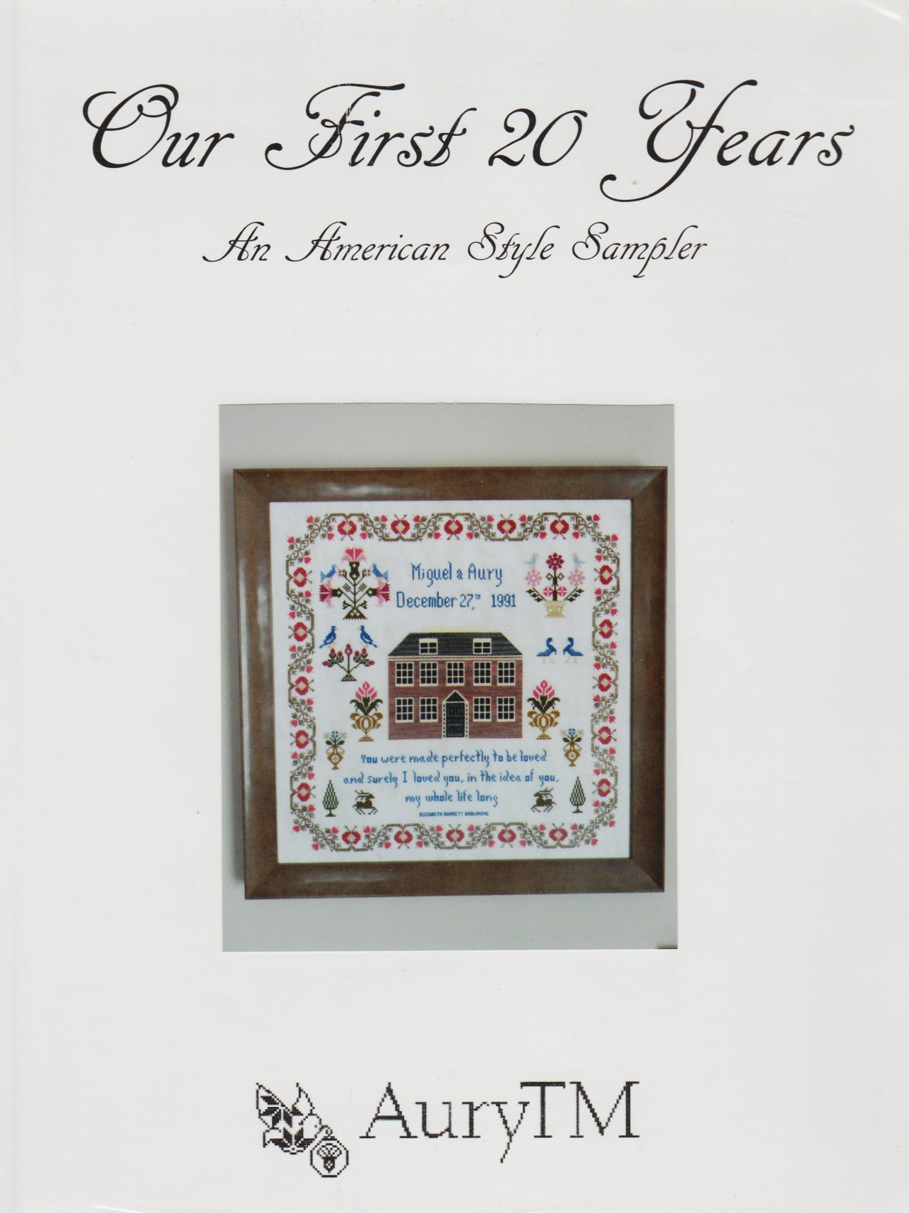 AuryTM Our First 20 Years cross stitch pattern