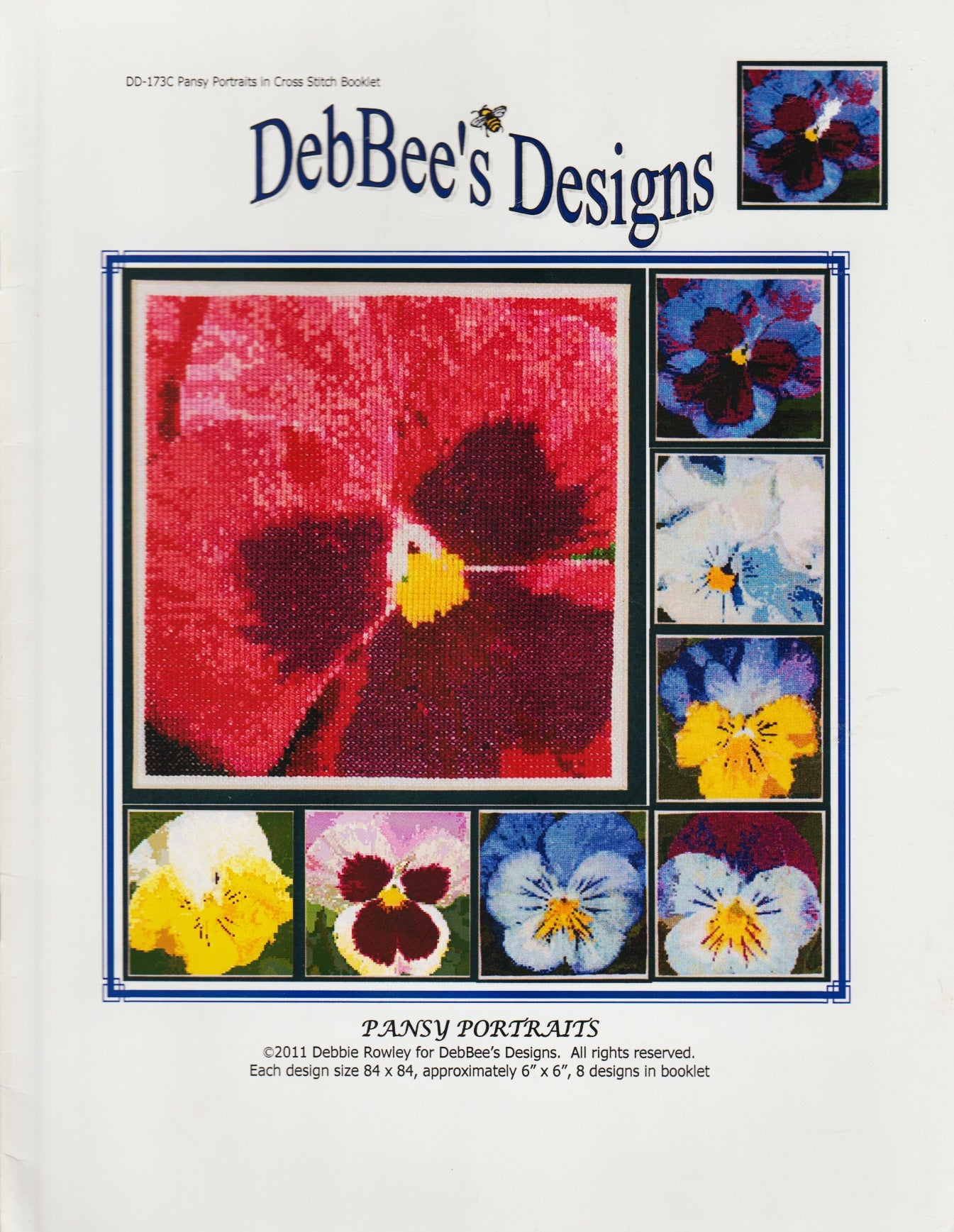 DebBee's Designs Pansy Portraits DD-173C cross stitch pattern