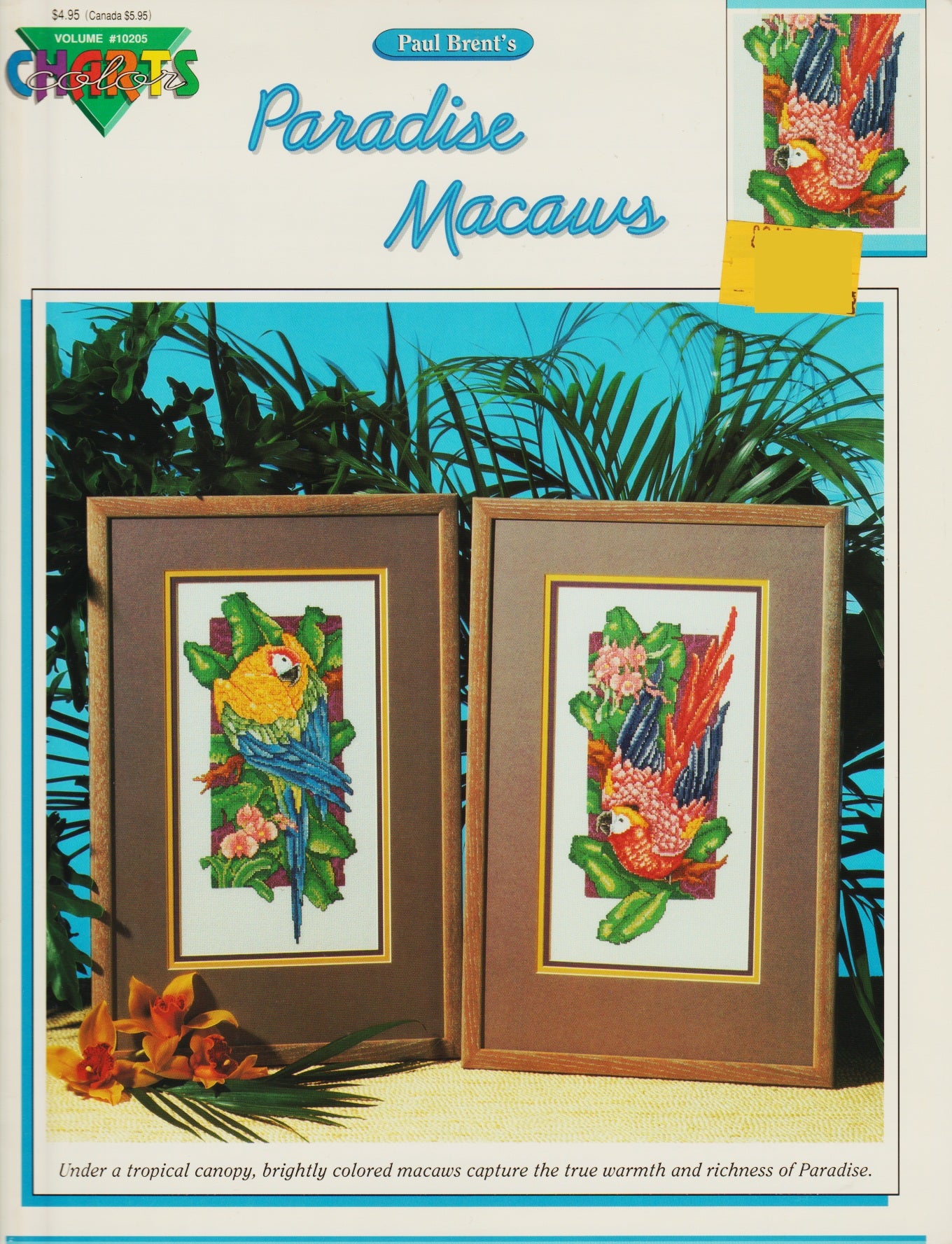 Color Charts Paradise Macaws 10205 cross stitch pattern