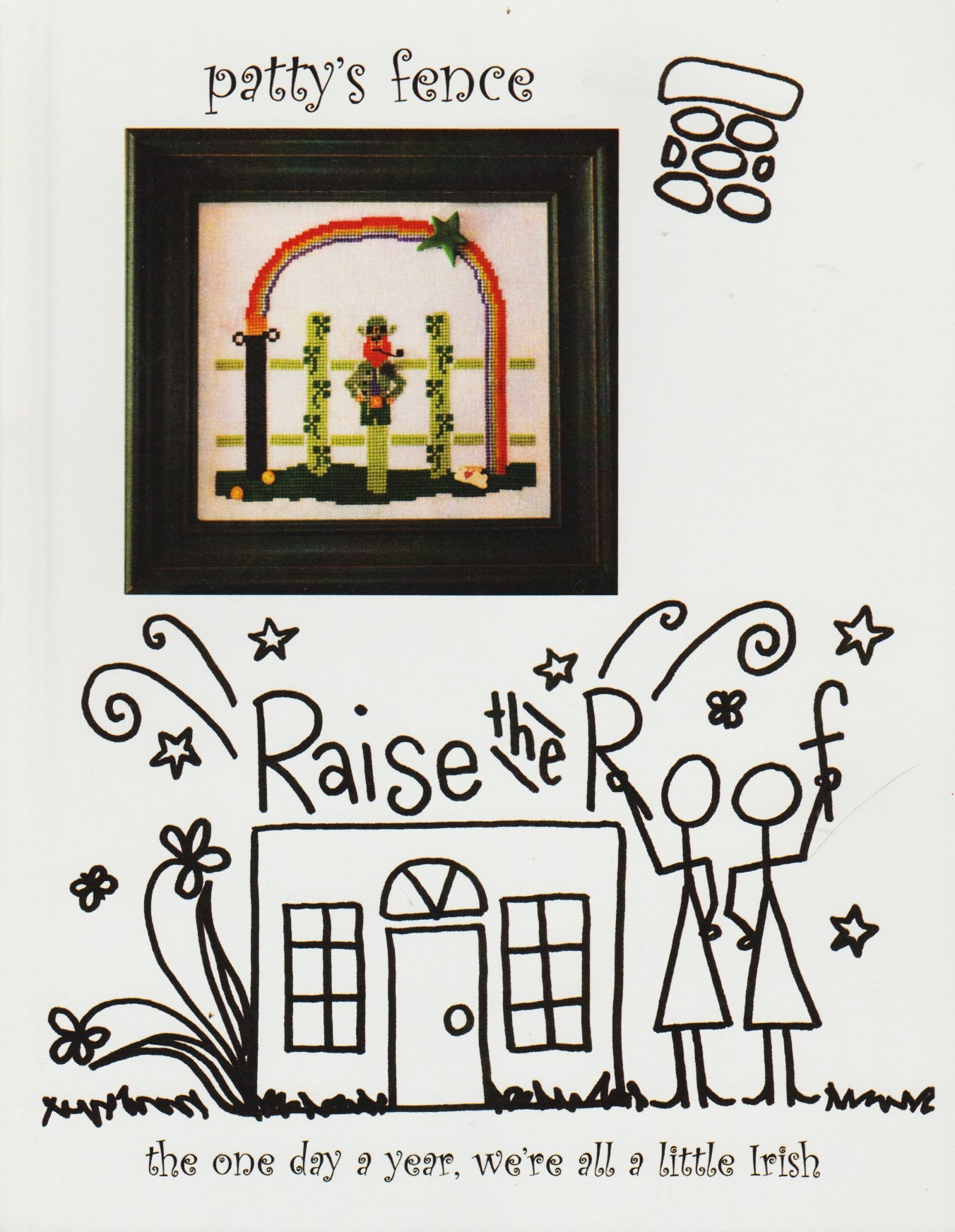 Raise The Roof Patty's Fence cross stitch pattern