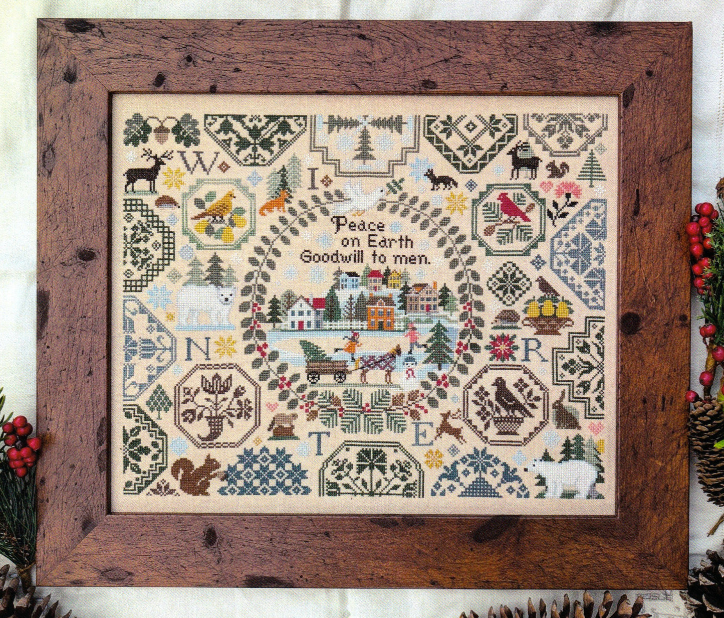 Lila's Studio Peace On Earth Christmas Sampler cross stitch pattern