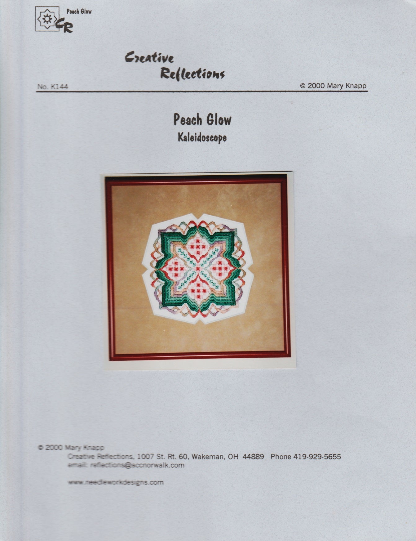 Creative Reflections Peach Glow embroidery pattern