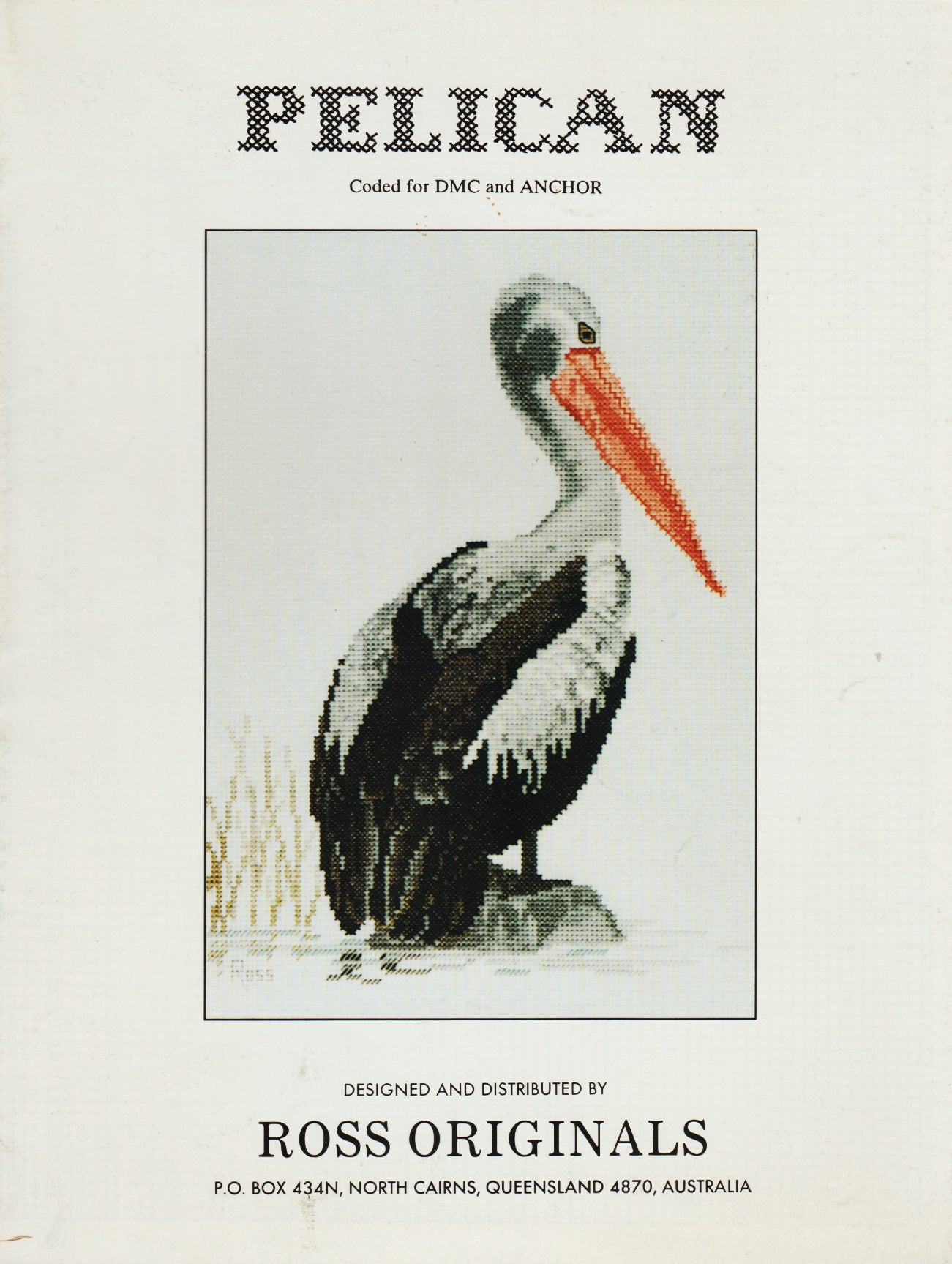 Ross Originals Pelican cross stitch pattern