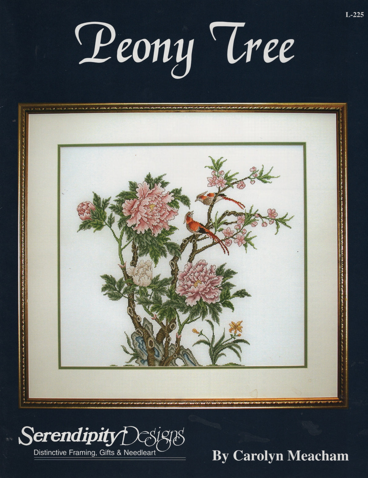 Serendipity Designs Peony Tree L-225 flower asian cross stitch pattern