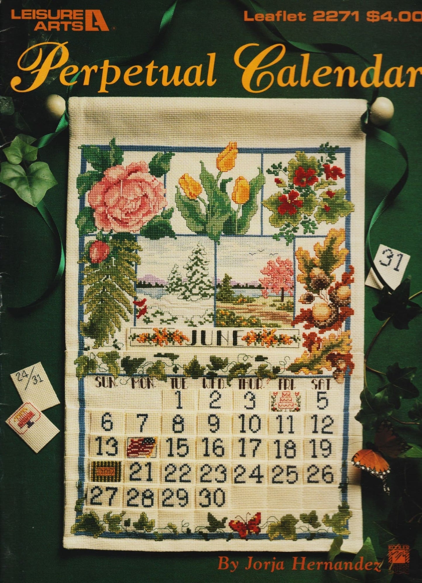 Leisure Arts Perpetual Calendar 2271 cross stitch pattern