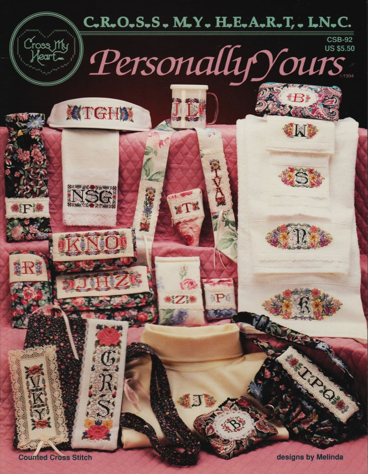 Cross My Heart Personally Yours CSB-92 monogram cross stitch pattern