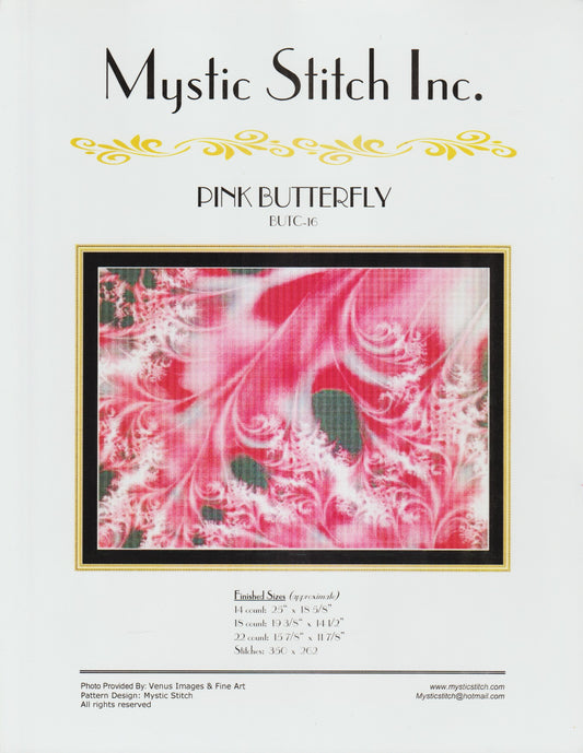 Mystic Stitch Pink Butterfly BUTC-16 cross stitch pattern