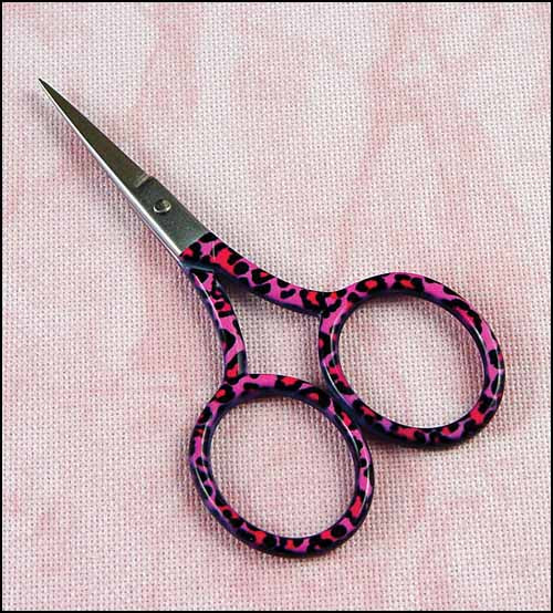 Yarn Tree Pink Leopard Embroidery Scissors