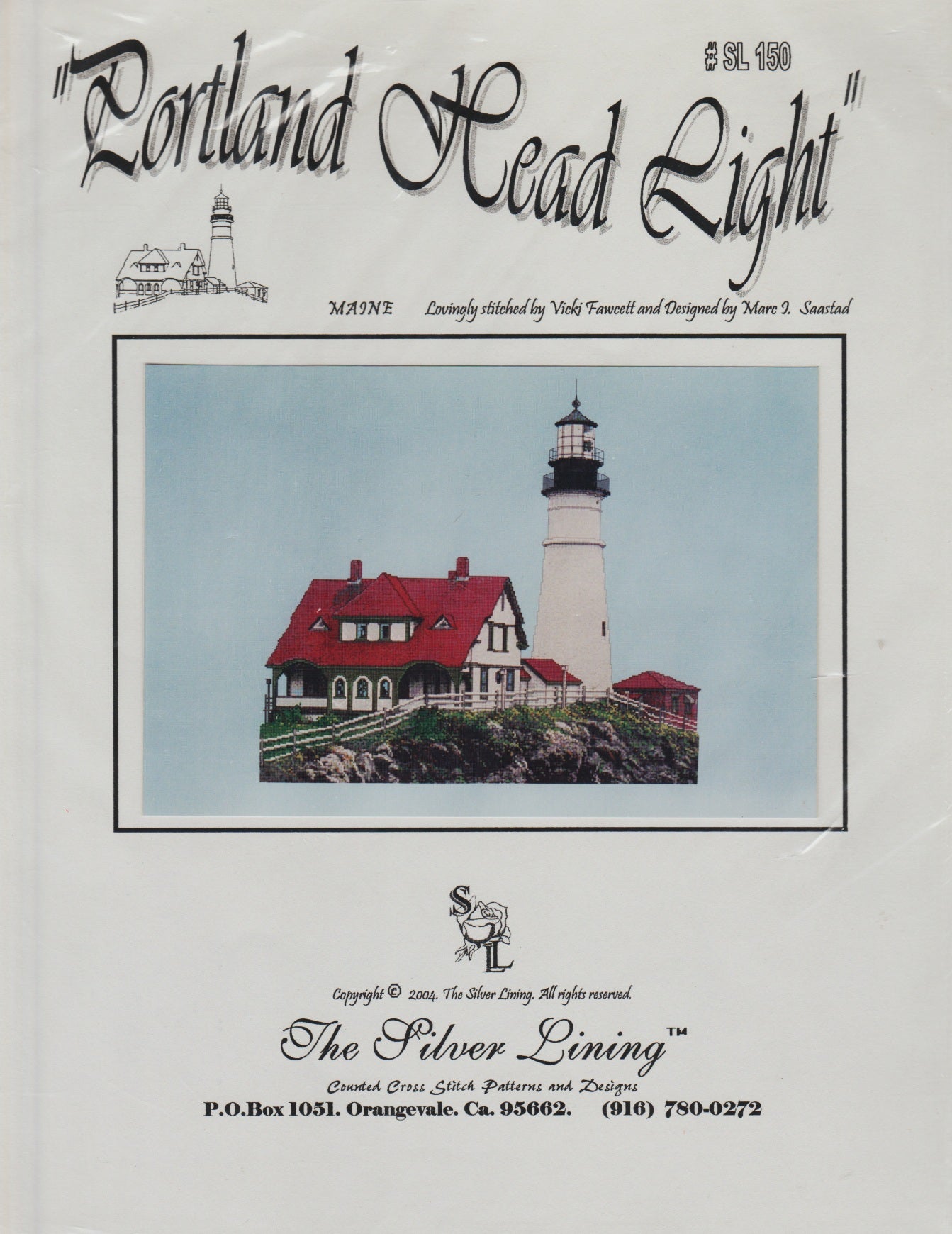 Silver Lining Portland Head Light SL150 cross stitch pattern