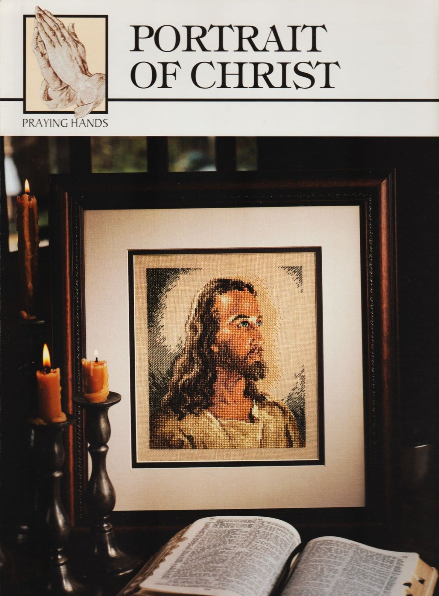 Praying Hands Portrait of Christ cross stitch pattern