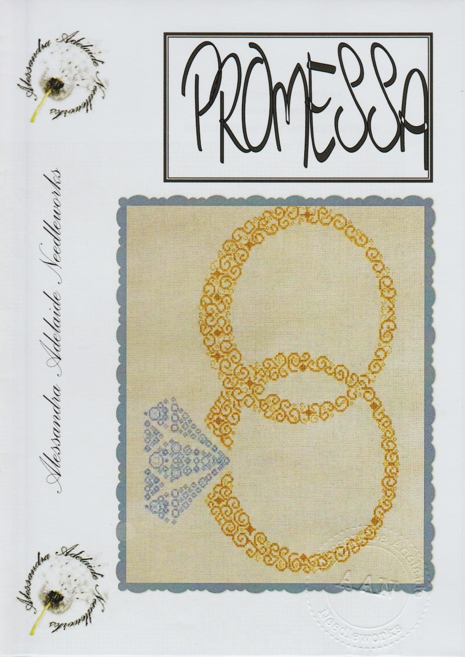 Alessandra Adelaide Promessa AAN105 wedding ring cross stitch pattern