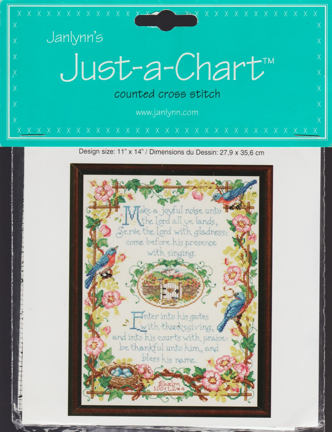 JanLynn Psalm 100 023-0196 religious cross stitch pattern