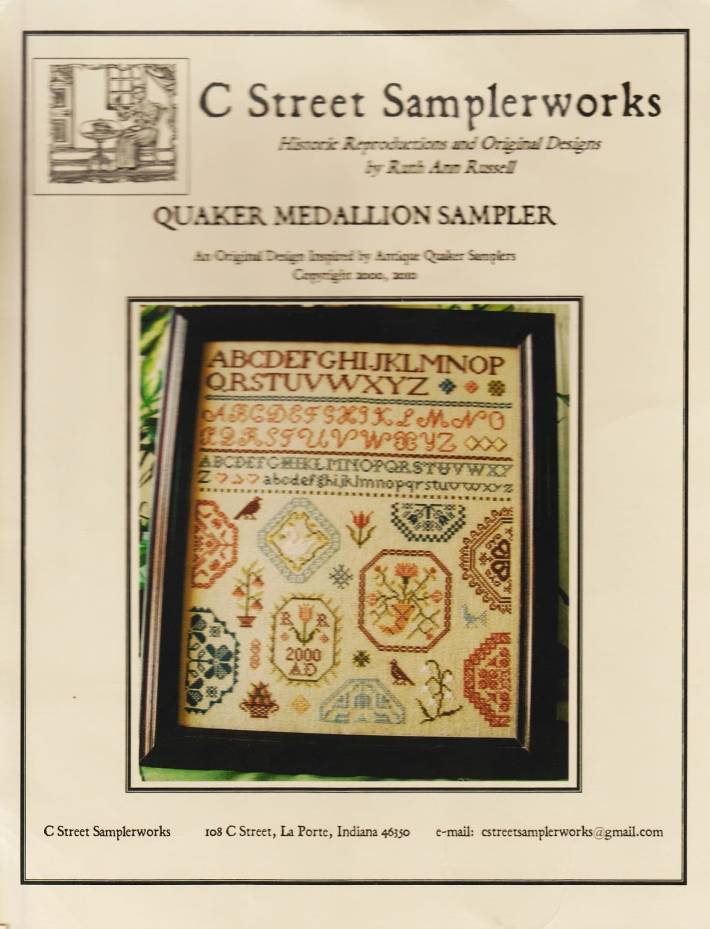 C Street Samplerworks Quaker Medallion Sampler cross stitch pattern