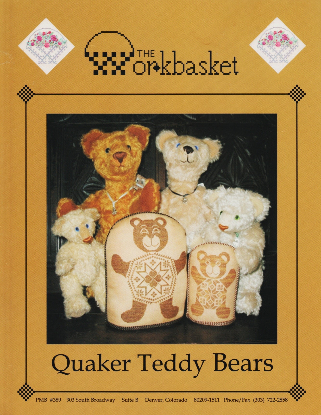 WorkBasket Quaker Teddy Bears cross stitch pattern