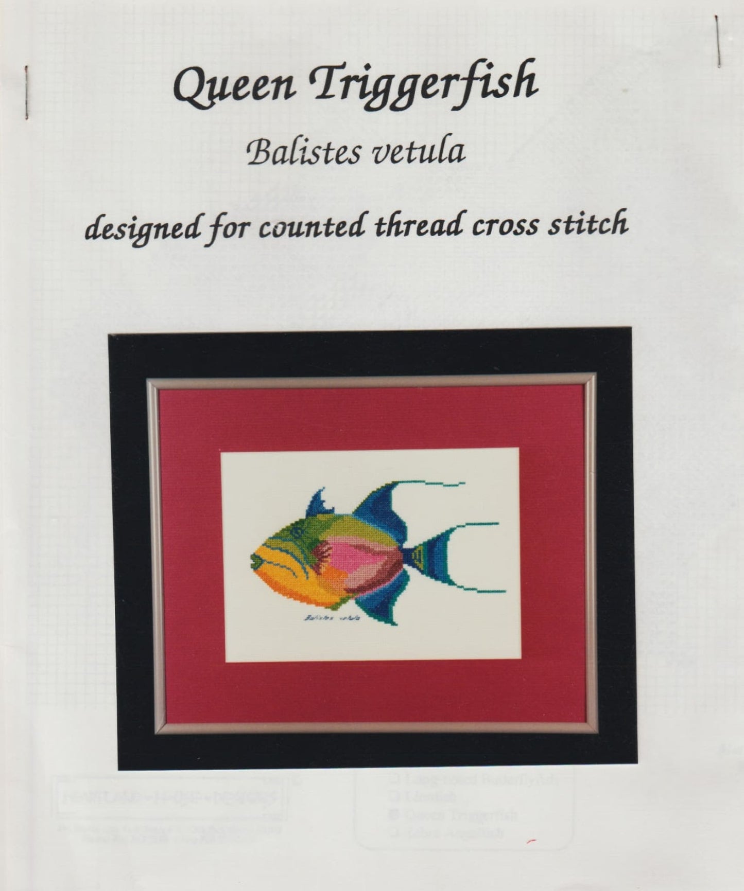 Heartland House Designs Queen Triggerfish cross stitch pattern