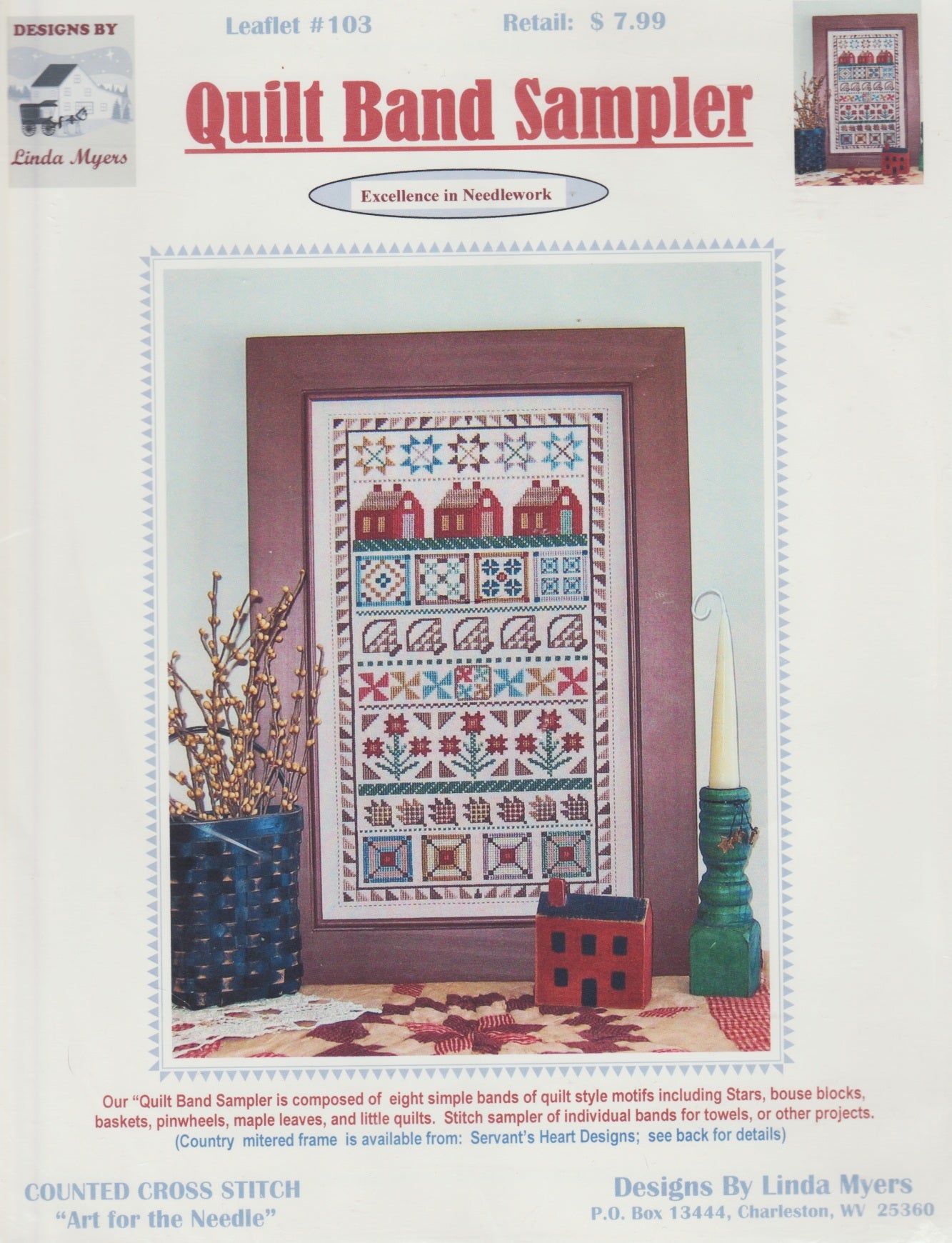 Linda Myers Quilt Band Sampler 103 Amish cross stitch pattern