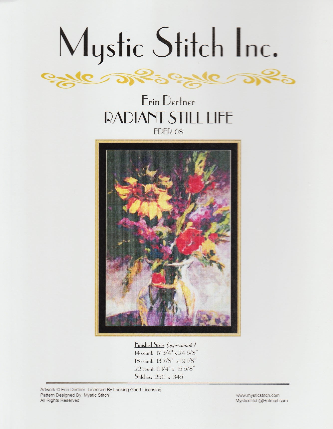 Mystic Stitch Radiant Still Life EDER-08 cross stitch pattern