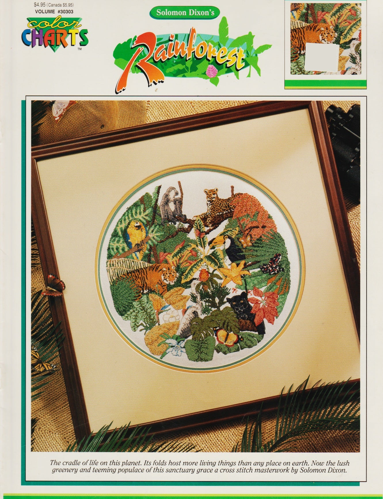 Color Charts Rainforest 30303 wild animal cross stitch pattern
