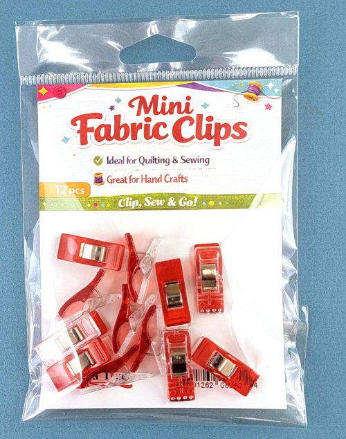 Red Mini Fabric Clips, pack of 12