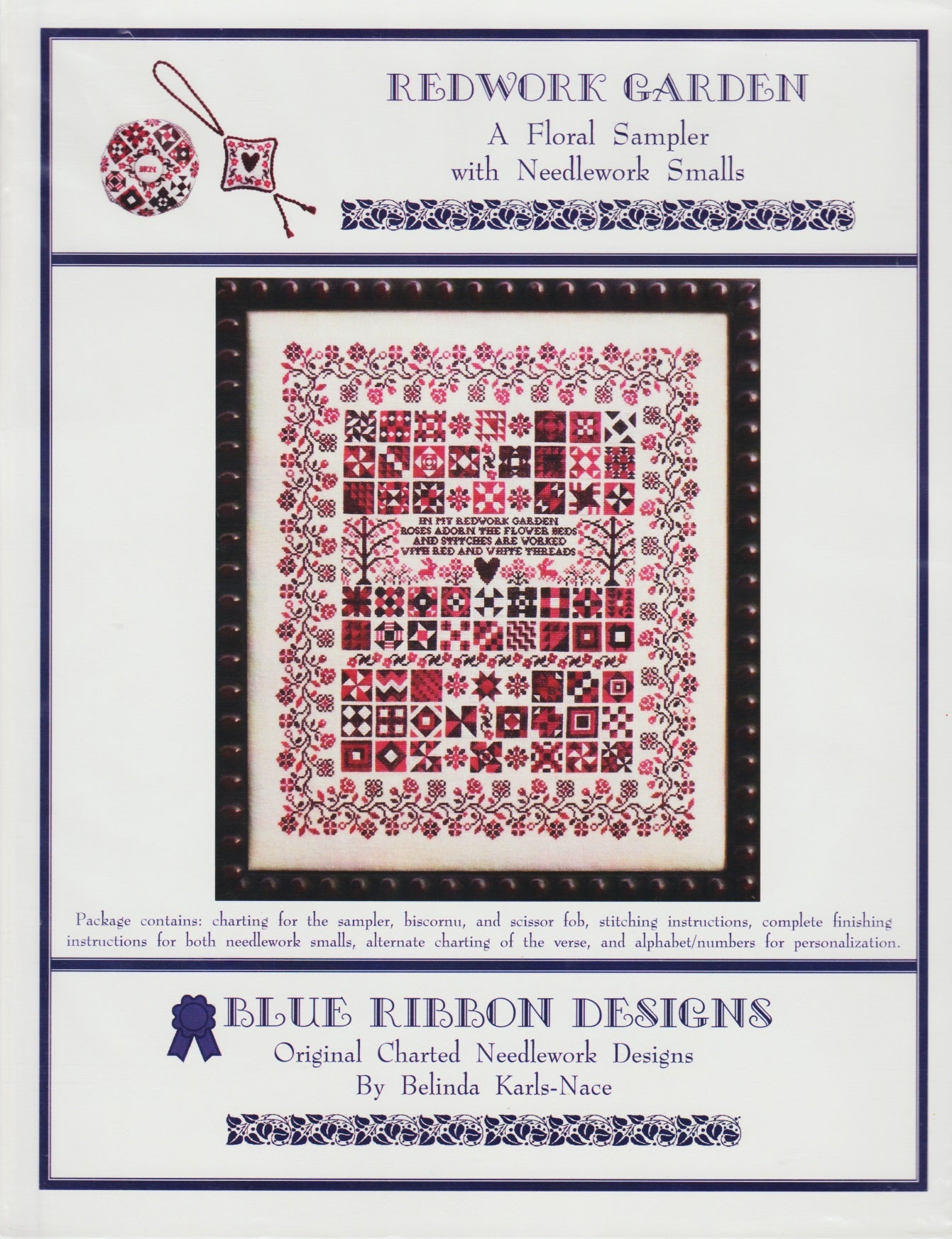 Blue Ribbon Designs Redwork Garden BRD-106 cross stitch pattern